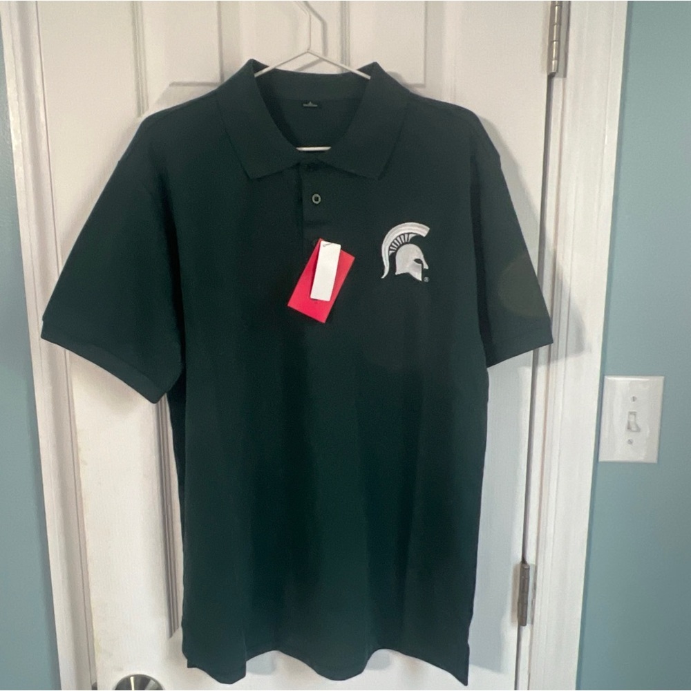 Michigan State University Spartans foco Golf Polo Shirt Men’s Large New With Tag